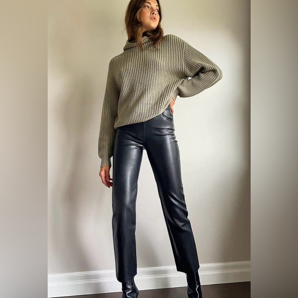 Aritzia| ‘Melina’ Leather Ankle Straight Pant